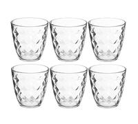 Lots De 6 Gobelets En Verres 25 Cl | Verres à Eau Décorés | Fabrication Française | Empilables | Tous Usages (Diamants)