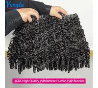 Lots de Cheveux Bouclés Birmans Double Drawn 15A YOCYTU - Cheveux Humains Vierges Non Traités, Bouclés Profonds, 20 et 22 Pouces