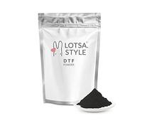 Lotsa Style Prétraitement adhésif thermofusible à transfert numérique en poudre DTF pour film direct pour impression directe pour t-shirt (8,8 oz/250 g, noir)