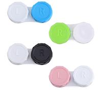 Lotsdonxia Lot de 4 étuis portables pour lentilles de contact, gestion facile des lentilles de contact, anti-fuites, pour les affaires en déplacement, design compact (multicolore), multicolore,