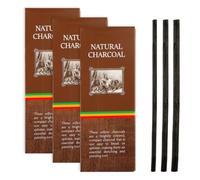 Lotsdonxia Lot de 40 bâtons de charbon de bois de saule, outils de dessin pour croquis, ombrage et design artistique, crayons noirs pour artistes, étudiants et débutants (3-5 mm, 5-7 mm, 7-9 mm)