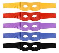 Lotsdonxia Lot de 5 masques de super-héros Ninja réglables pour Halloween, cosplay et fêtes (rouge, bleu, jaune, violet, noir)