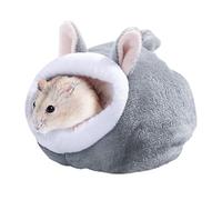 Lotsdonxia Nid d'hiver douillet pour hamster, maison miniature douce et chaude pour animaux de compagnie, adorable demeure de couchage pour petits animaux (gris)