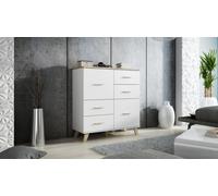 LOTTA 110 2D4S Commode blanc + chêne sonoma