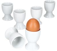 lotta, set de 6 coquetiers blancs en porcelaine pour 6 personnes