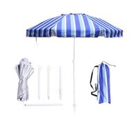 LOTTAFUN Parasol de plage de 2 m, robuste, résistant au vent, anti-UV 50+, pare-soleil portable avec ancre de sable et sac de transport, parapluie pliable d'extérieur pour plage, piscine, terrasse