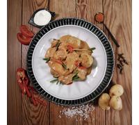 Lotte aux Kari gosse et petits légumes