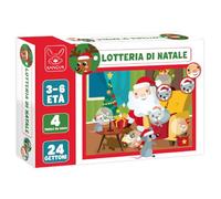 Lotteria di Natale | Gioco Educativo per Bambini 3-6 Anni | Tombola Natalizia con 4 Tavole e 24 Gettoni | Gioco da Tavolo per Natale, Regalo Perfetto per Bambini | Gioco di Osservazione e Attenzione