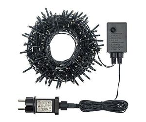 Lotti Chaîne 13.1 m, 180 MiniLED Blanc Chaud, avec contrôleur, câble Vert, décorations de Noël, chaînes mémoire Guirlande Lumineuse pour Sapin de Noël, Décoration Lumineuse