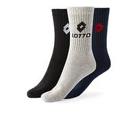 Lotto, 12 Paires Chaussettes de tennis homme/femmes en coton doux et respirant, certificats OEKO-TEX, couleurs assorties, 39-42