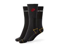 Lotto, 12 Paires Chaussettes de travail professionnelles homme, en coton, super respirantes et résistantes, pointe et talon renforcés, certifiées OEKO-TEX, noires, 39-42