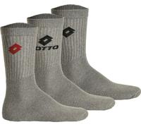LOTTO 3 paires de chaussettes de tennis unies, chaussettes de sport en éponge, gris uni 35-38 (3-5 UK)