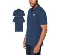 Lotto Lot de 2 polos pour homme, taille L à 5XL, polo à manches courtes, en coton, avec logo brodé, 2 couleurs, bleu, XXL