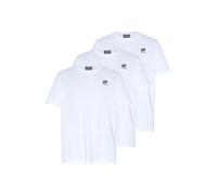 Lotto Lot de 3 t-shirts basiques pour homme - Coupe droite - 100 % coton - Avec petit logo - T-shirt à manches courtes - Taille M à 5XL, Blanc., L