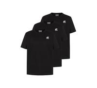 Lotto Lot de 3 t-shirts basiques pour homme - Coupe droite - 100 % coton - Avec petit logo - T-shirt à manches courtes - Taille M à 5XL, Noir , XL