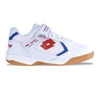 Lotto Soccera K Baskets Unisexes pour Enfant, Blanc/Rouge, 33 EU