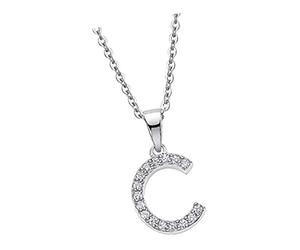 Lotus Argent Lettre C Collier LP1958-1/C zircons Argent 925 JLP1958-1-C une offre de IMPPAC