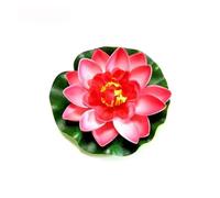 Lotus artificiel Fleur de Lotus artificielle flottante en mousse, 1 pièce, avec coussin nénuphar, ornement réaliste, parfait for la décoration d'étang jardin maison Pour Piscine Aquarium(1 pcs-03)
