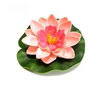 Lotus artificiel Fleur de Lotus artificielle flottante en mousse, 1 pièce, avec coussin nénuphar, ornement réaliste, parfait for la décoration d'étang jardin maison Pour Piscine Aquarium(1 pcs-07)