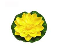 Lotus artificiel Fleur de Lotus artificielle flottante en mousse, 1 pièce, avec coussin nénuphar, ornement réaliste, parfait for la décoration d'étang jardin maison Pour Piscine Aquarium(1 pcs-05)