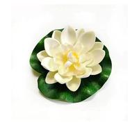 Lotus artificiel Fleur de Lotus artificielle flottante en mousse, 1 pièce, avec coussin nénuphar, ornement réaliste, parfait for la décoration d'étang jardin maison Pour Piscine Aquarium(1 pcs-04)