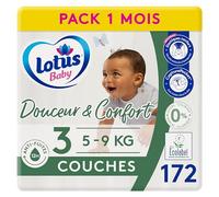 Lotus Baby Douceur & Confort - Couches Taille 3 (5-9 kg) Pack 1 mois - 172 couches