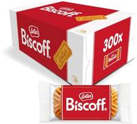 Lotus Biscoff Lot de 4 boîtes de 1200 biscuits de bienvenue au goût caramélisé 300 pièces (1875 g)