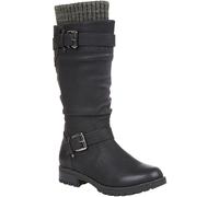 Lotus Black Knee High Boots