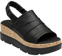 Lotus Black Leather Mule Sandals