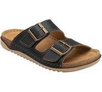 Lotus Black Open Toe Mule Sandals