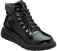 Lotus Black Waterproof Patent Ankle Boots