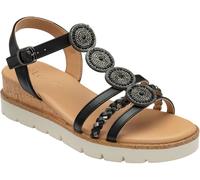 Lotus Black Wedges Casual Sandals