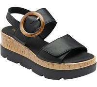 Lotus Black Wedges Platform Sandals