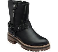 Lotus Black Zip Up Ankle Boots