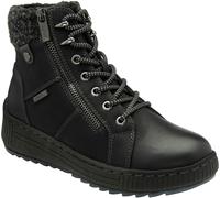 Lotus Black Zip Up Flat Ankle Boots