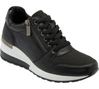 Lotus Black Zip Up Wedge Trainers