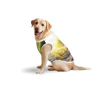 Lotus Blossom T-shirt décontracté sans manches pour animal de compagnie, gilet pour chien, imprimé en coton doux pour animaux de compagnie, T-shirt respirant pour grand chien (3XL-5XL)