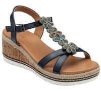 Lotus Blue Open Toe Wedge Sandals
