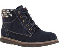 Lotus Blue Zip-Up Ankle Boots