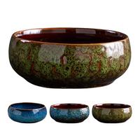 Lotus Bowl Pot de fleurs en céramique pour plantes d'intérieur, pot de fleurs hydroponique blanc pour plantes d'intérieur (B)