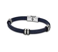 LOTUS Bracelet en cuir LS1829-2/5 bleu pour homme/femme, bijou de marque D3JLS1829-2-5, bracelet en cuir et acier inoxydable pour femme, pour homme, 22 centimeters, Cuir