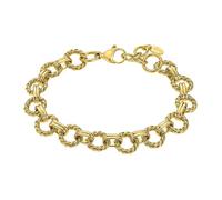 LOTUS Bracelet femme acier inoxydable doré - maille jaseron ajustable 17-19 cm
