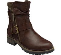 Lotus Brown Dark Zip-Up Mid Calf Boots