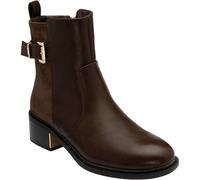 Lotus Brown Zip-Up Ankle Boots