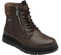 Lotus Brown Zip-Up Ankle Boots