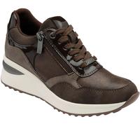 Lotus Brown Zip Up Wedge Trainers