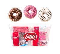 Lotus Cake Donuts méga mix - Pinkylicious, Zebra Kiss & Choco Mania - 16 donuts - dans une boîte réutilisable - 544g
