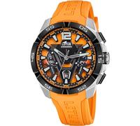 Lotus Montre homme Vortex 18944/3 – Caoutchouc orange – Quartz, Chrono, Calendrier – Étanche 10 ATM