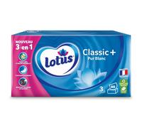 Lotus Mouchoirs Classic+ Pur Blanc – Boîte de 80 mouchoirs