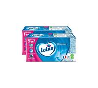 Lotus Classic+ Mouchoirs en Papier 4 Épaisseurs Boîte Compacte, 24 Boîtes, 216 Mouchoirs (2 Paquets de 12)